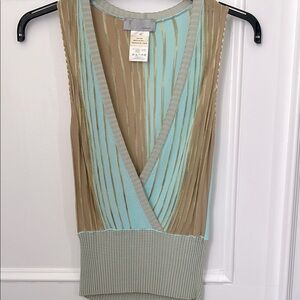 Missoni Tan and Blue Striped Tank Top
